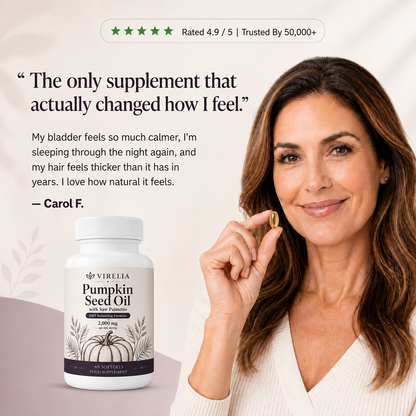 VIRELIA Pumpkin Seed Oil Softgels – Naturally Improves Bladder Comfort & Kidney Wellness