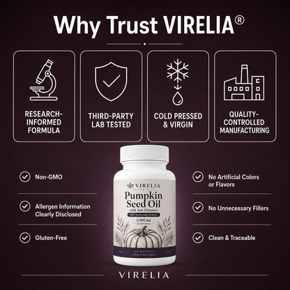 VIRELIA Pumpkin Seed Oil Softgels – Naturally Improves Bladder Comfort & Kidney Wellness